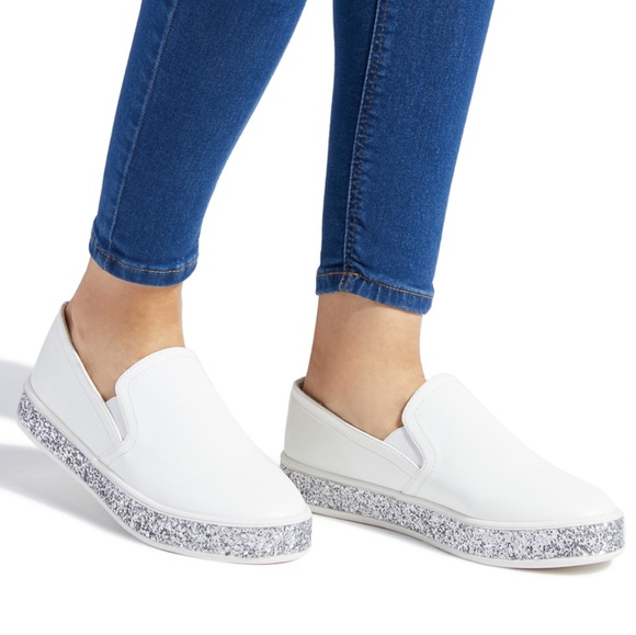 Shoe Dazzle Shoes - Women's Slip On Sneaker w/ Glitter Sole